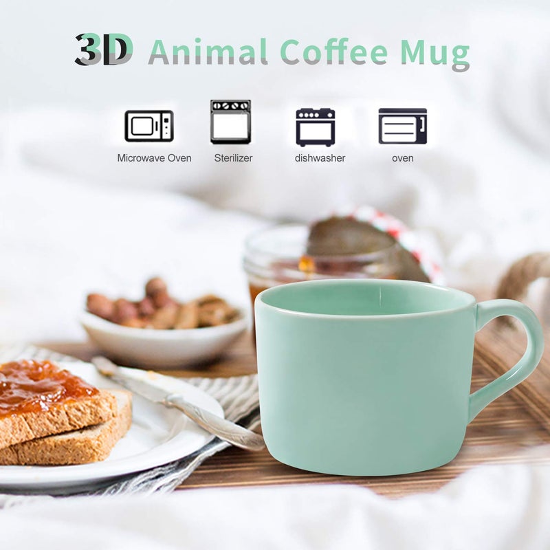 Lemon Park Surprise 3D Coffee Mug Animal Inside 8 oz with Puppy,Cute Cartoon Handmade Ceramics Cup,Christmas Birthday Surprise for Friends Family or Kids (Puppy) - Image 2